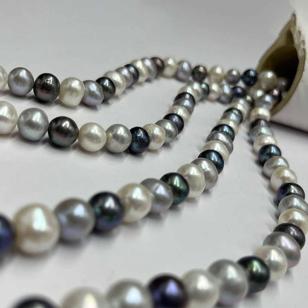 Fresh Water Pearl Multi Color, Near Round Shape, AA Luster Pearl, 8 MM Size