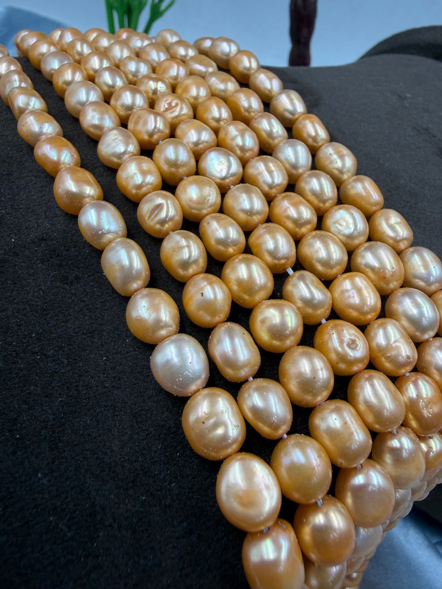 Freshwater Pearl , Orange Color, Tumble Shape, 2.25m Size
