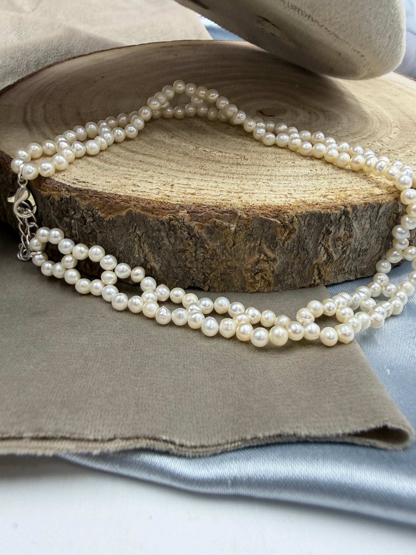 Freshwater Pearl Choker Necklace | Handmade Natural Cultured Pearl Choker | Elegant Women's Jewelry