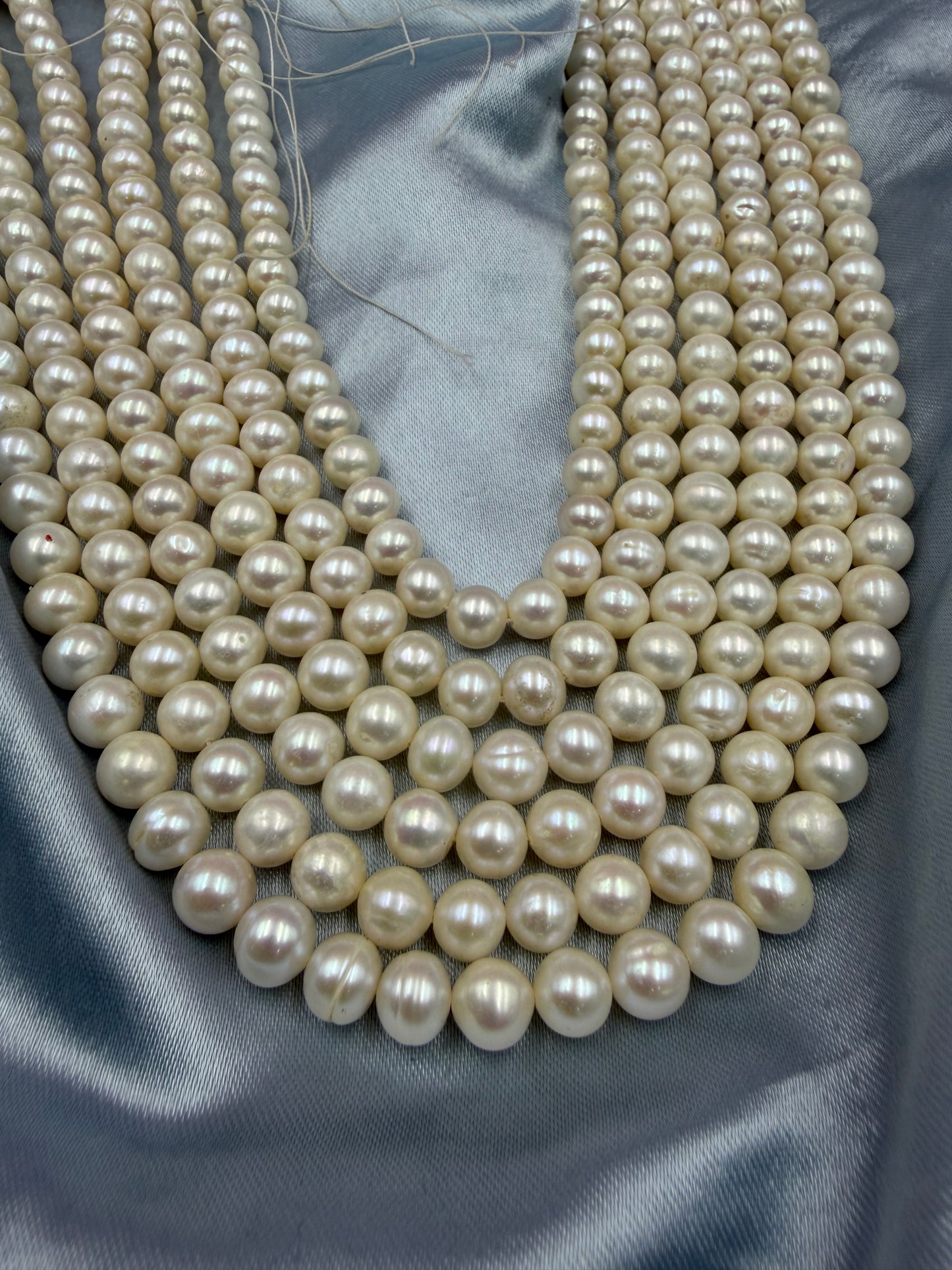 Freshwater Pearl , White Color, Round Shape, 7-8mm Size