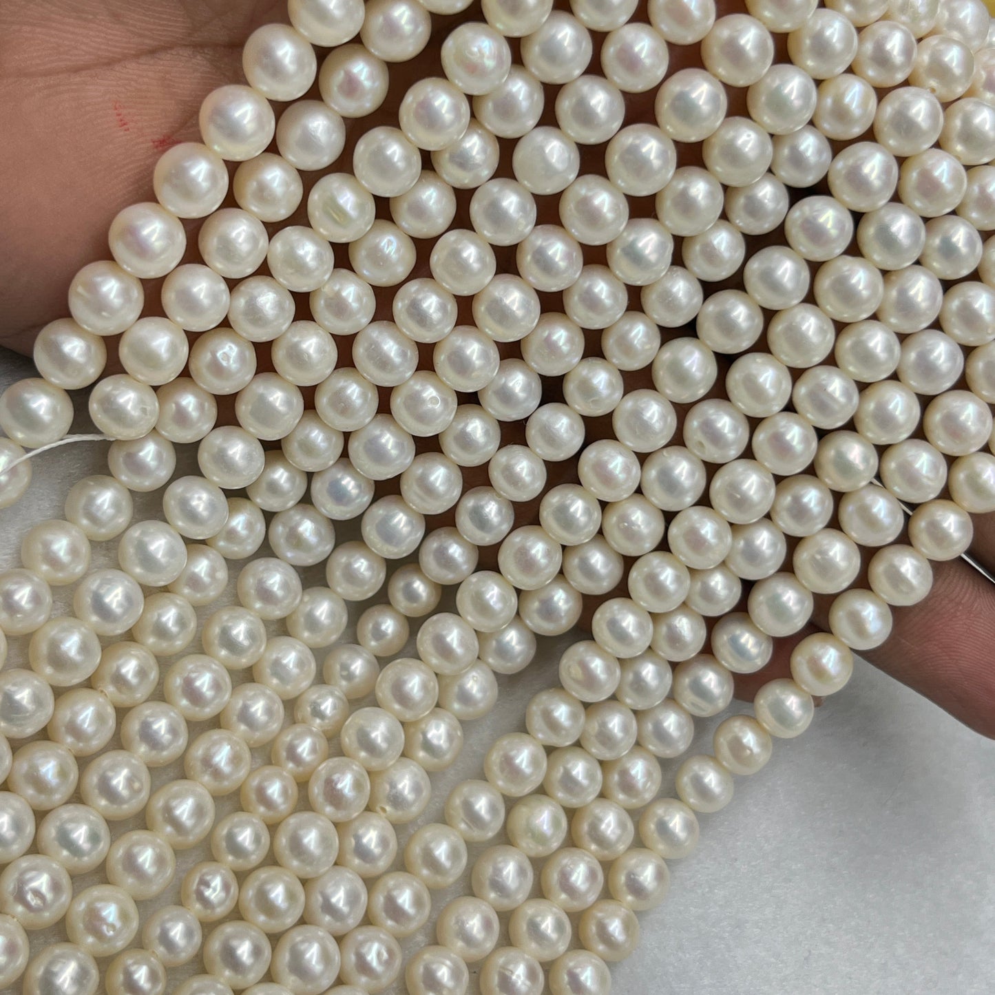 Fresh Water Pearl, White Color, Round Shape, 7MM