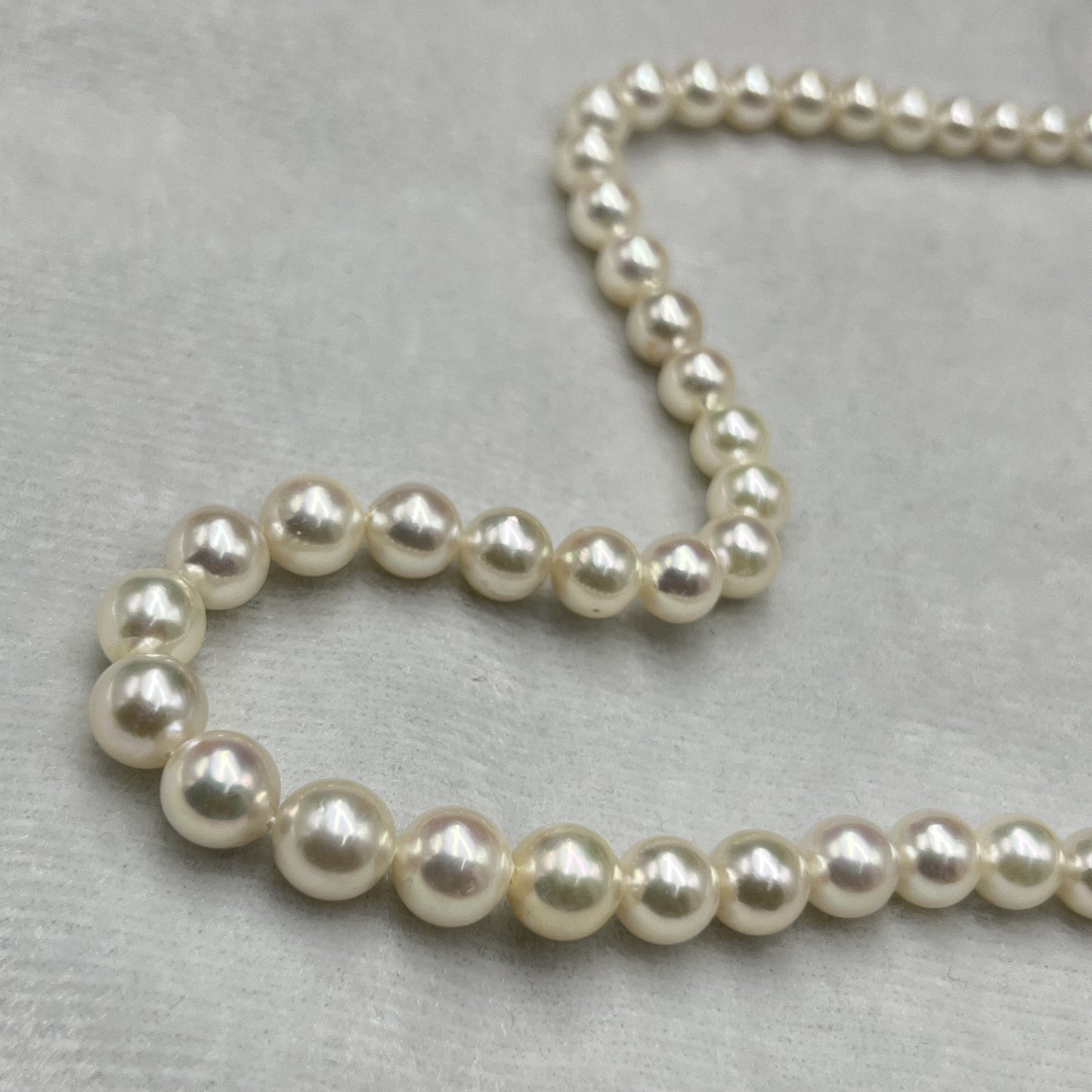 Akoya Pearl Off White Color, Round Shape, AAA Luster Pearl, 6.5-8.5 MM Size
