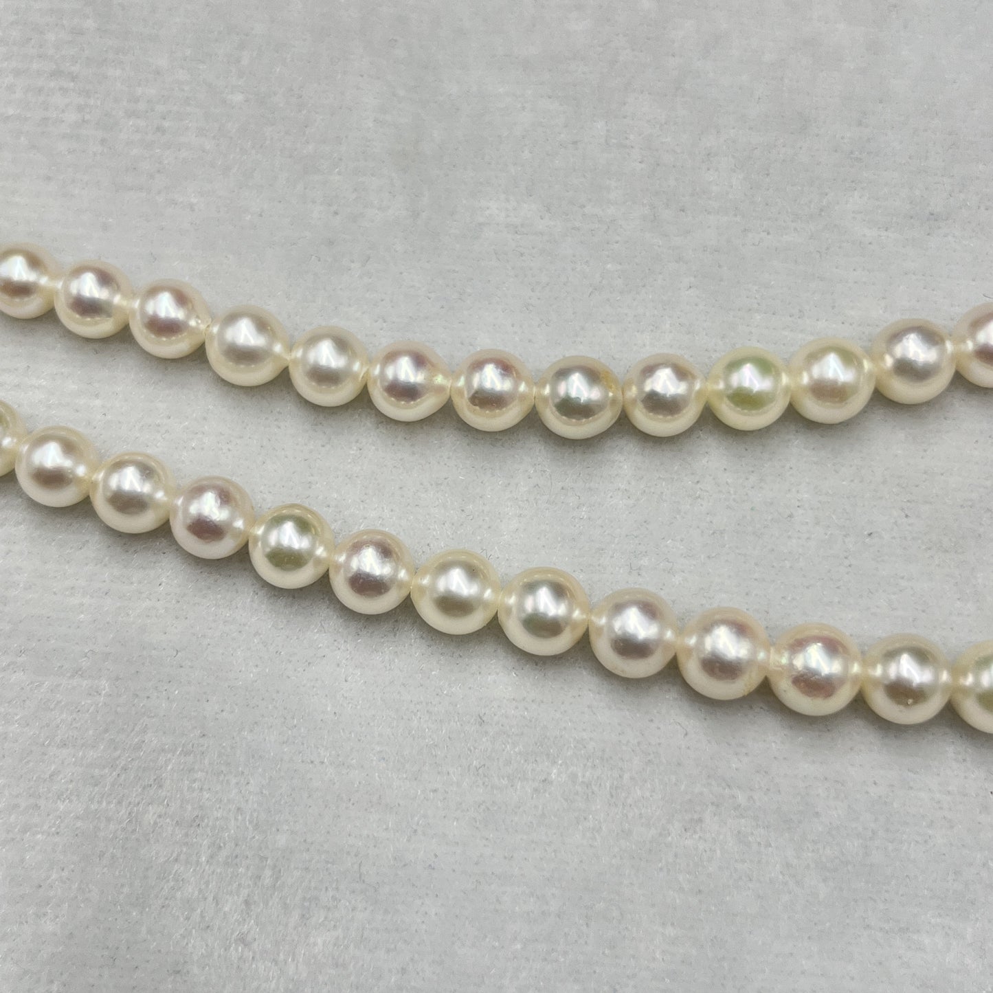Akoya Pearl Off White Color, Round Shape, AAA Luster Pearl, 6.5-8.5 MM Size