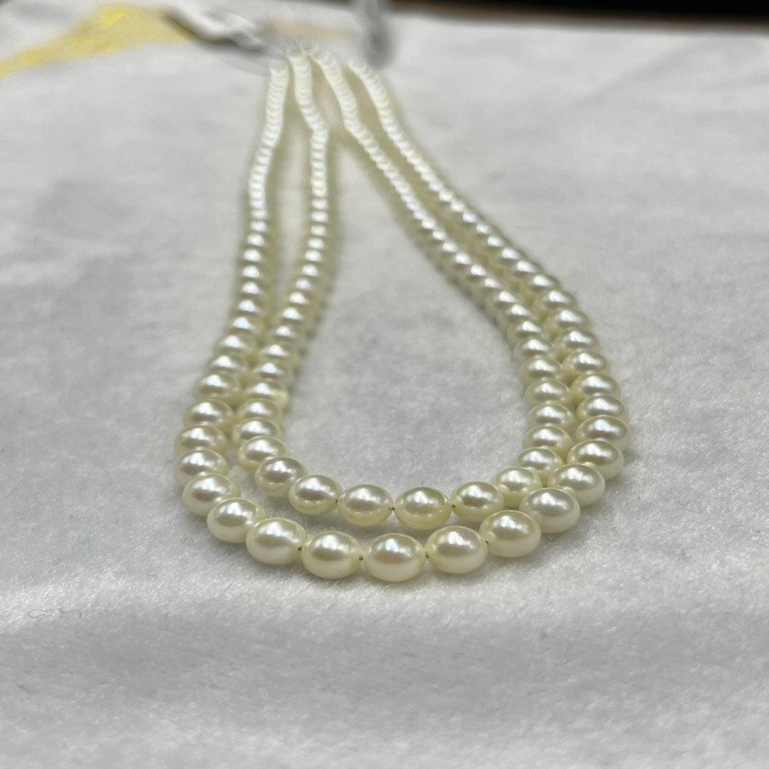 Akoya Pearl Rich Cream Color, Round Shape, AAA Luster Pearl, 7-8 MM Size