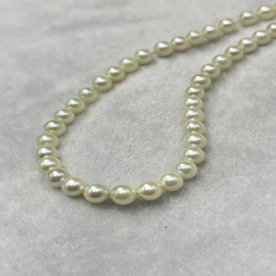 Akoya Pearl Rich Cream Color, Round Shape, AAA Luster Pearl, 7-8 MM Size