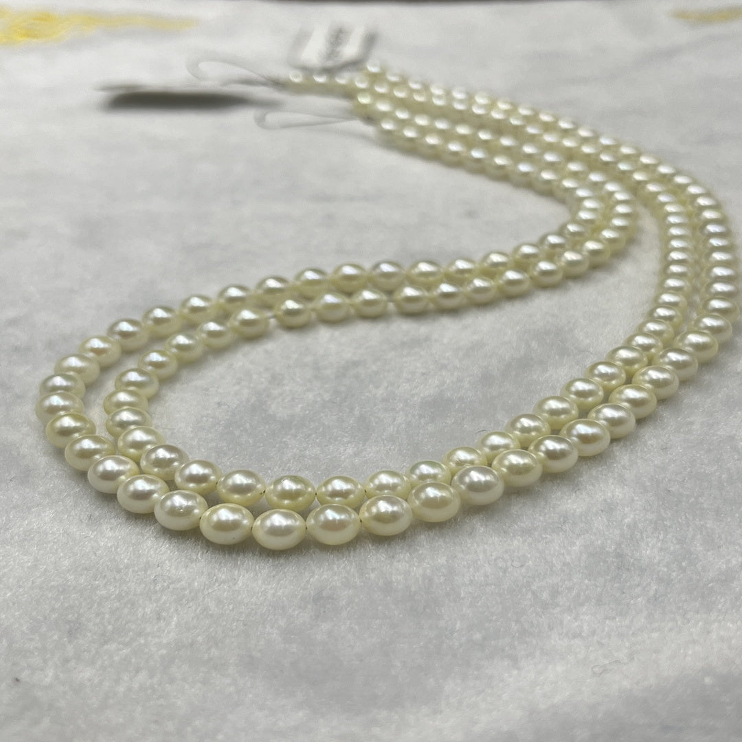 Akoya Pearl Rich Cream Color, Round Shape, AAA Luster Pearl, 7-8 MM Size