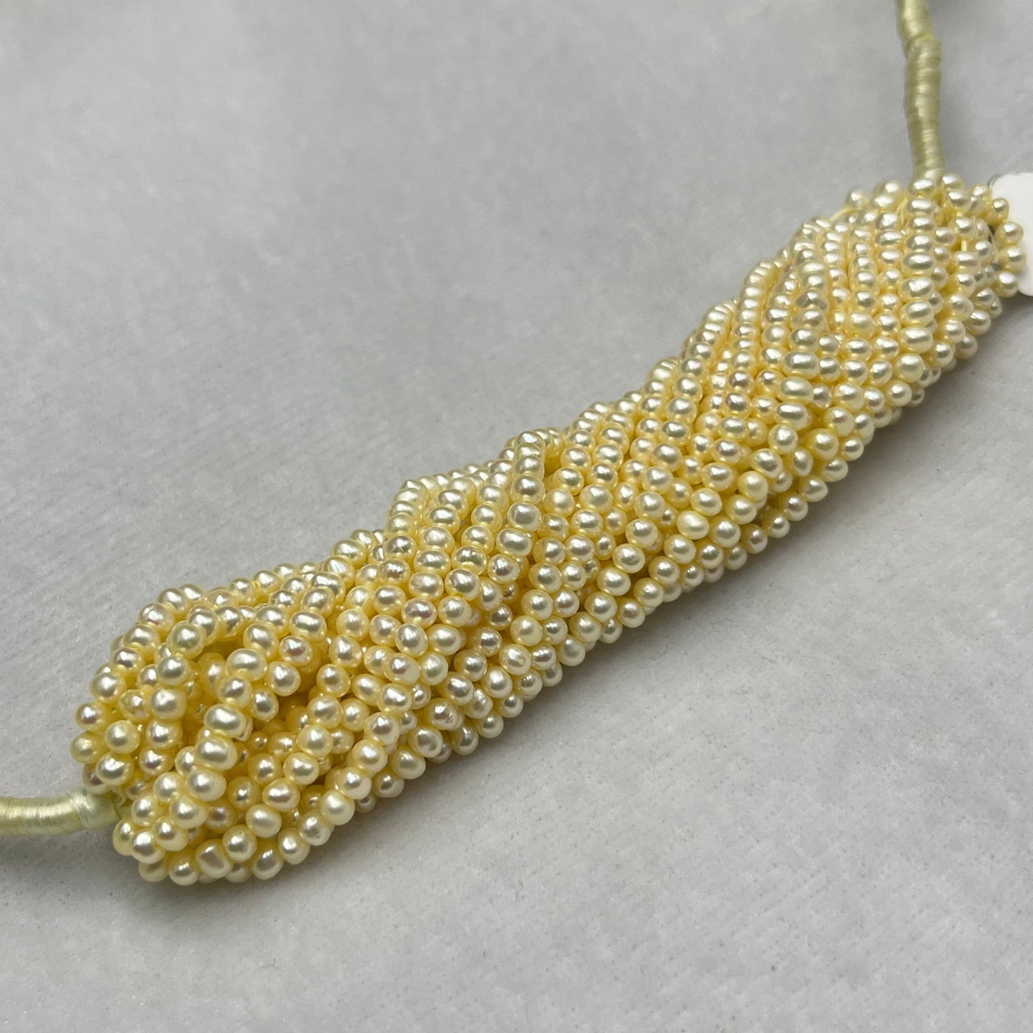 Fresh Water Pearl, Light Yellow Color, Near Round Shape, 3.5 MM Size