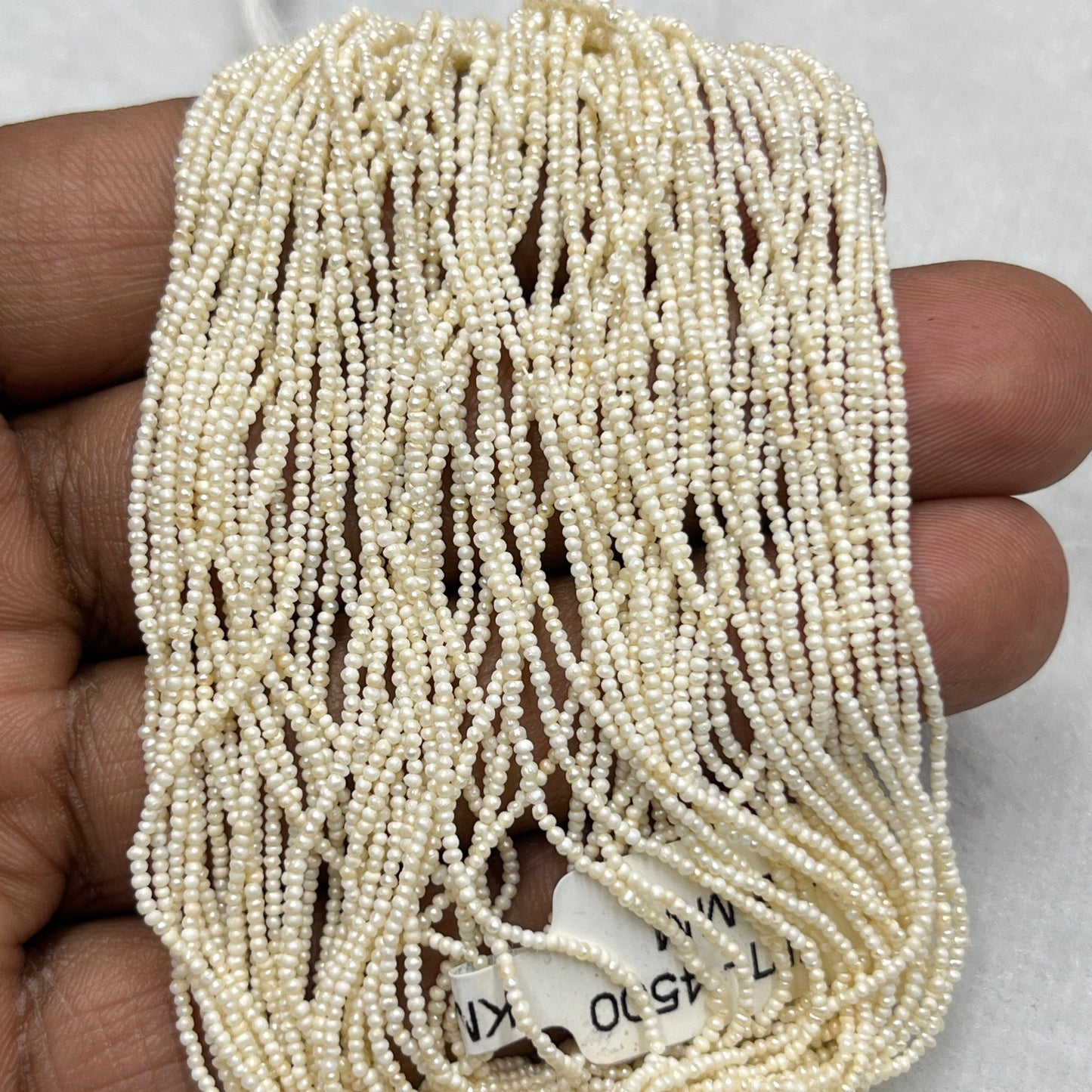 Fresh Water Pearl, Light Yellow Color, Near Round Shape, 1.5MM (Approx.)