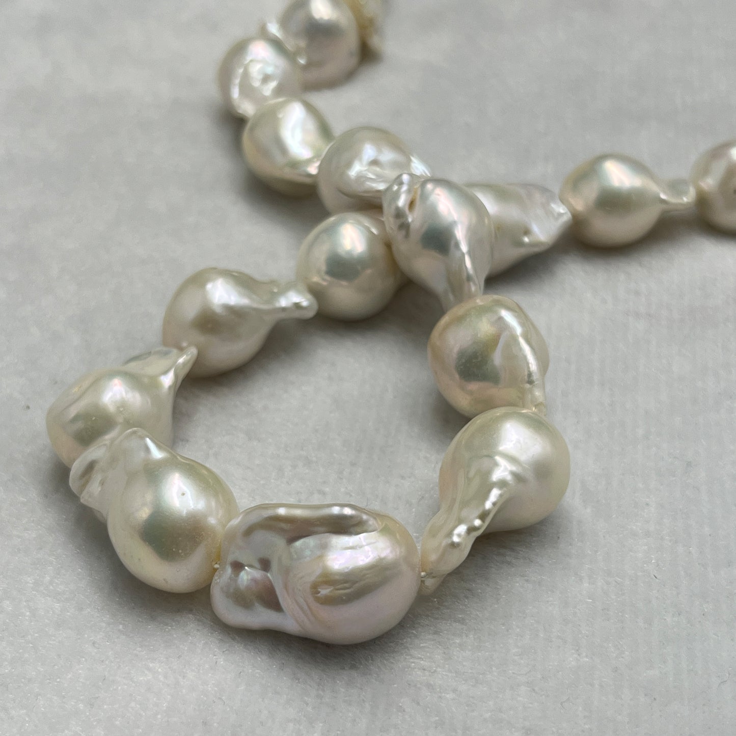 Fresh Water Pearl, Cream Color, Baroque Shape, 14-15.5 MM size
