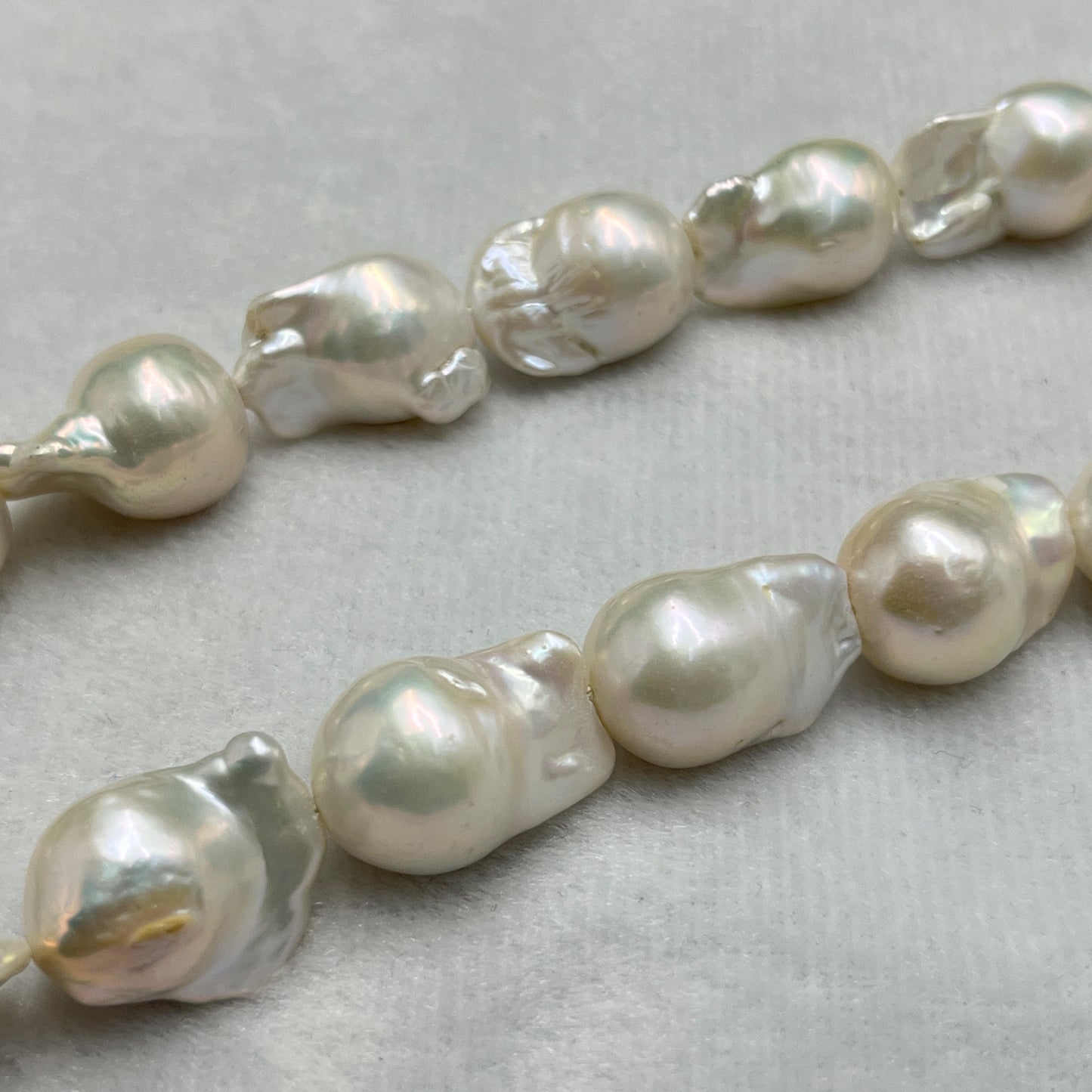 Fresh Water Pearl, Cream Color, Baroque Shape, 14-15.5 MM size