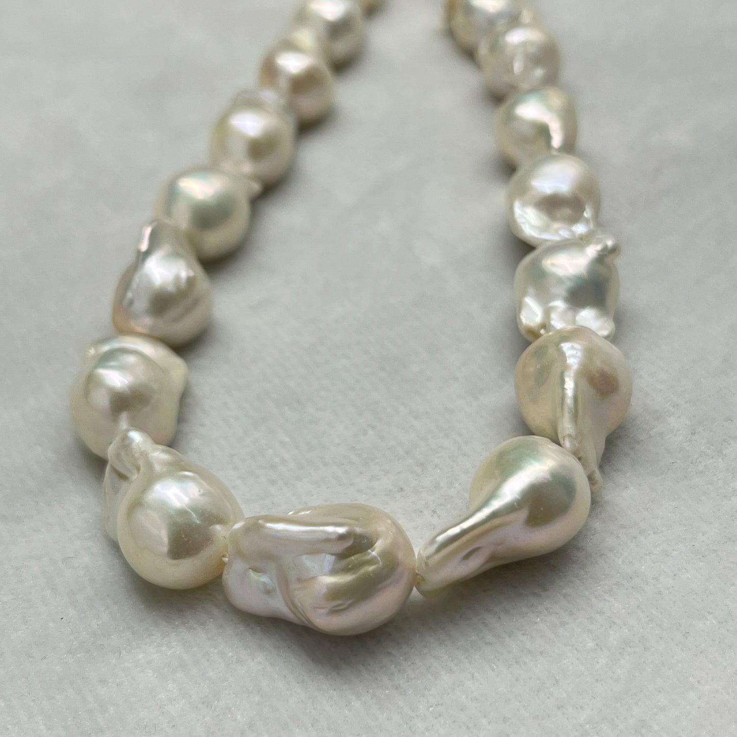 Fresh Water Pearl, Cream Color, Baroque Shape, 14-15.5 MM size