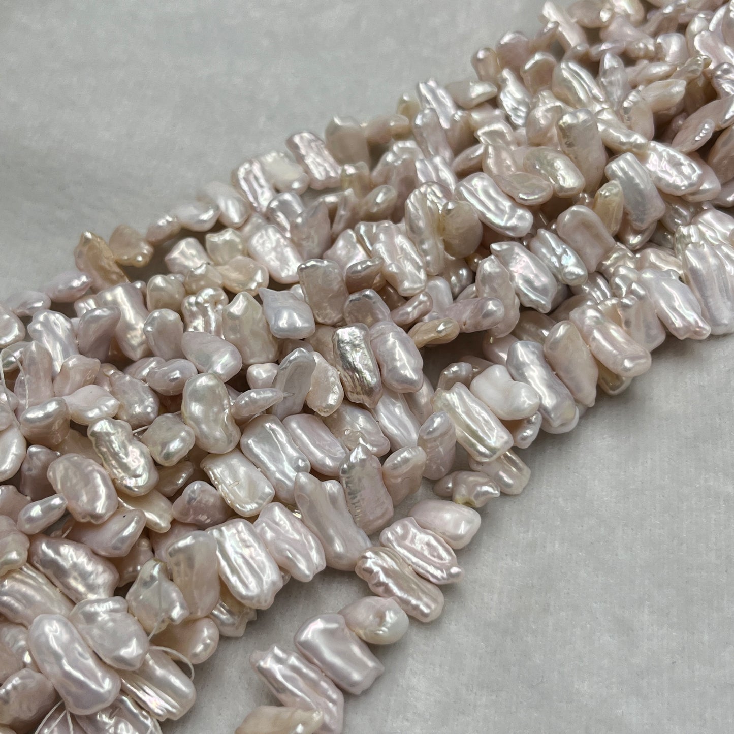 Fresh Water Pearl, Light Pink , Biwa Shape, Uneven Size