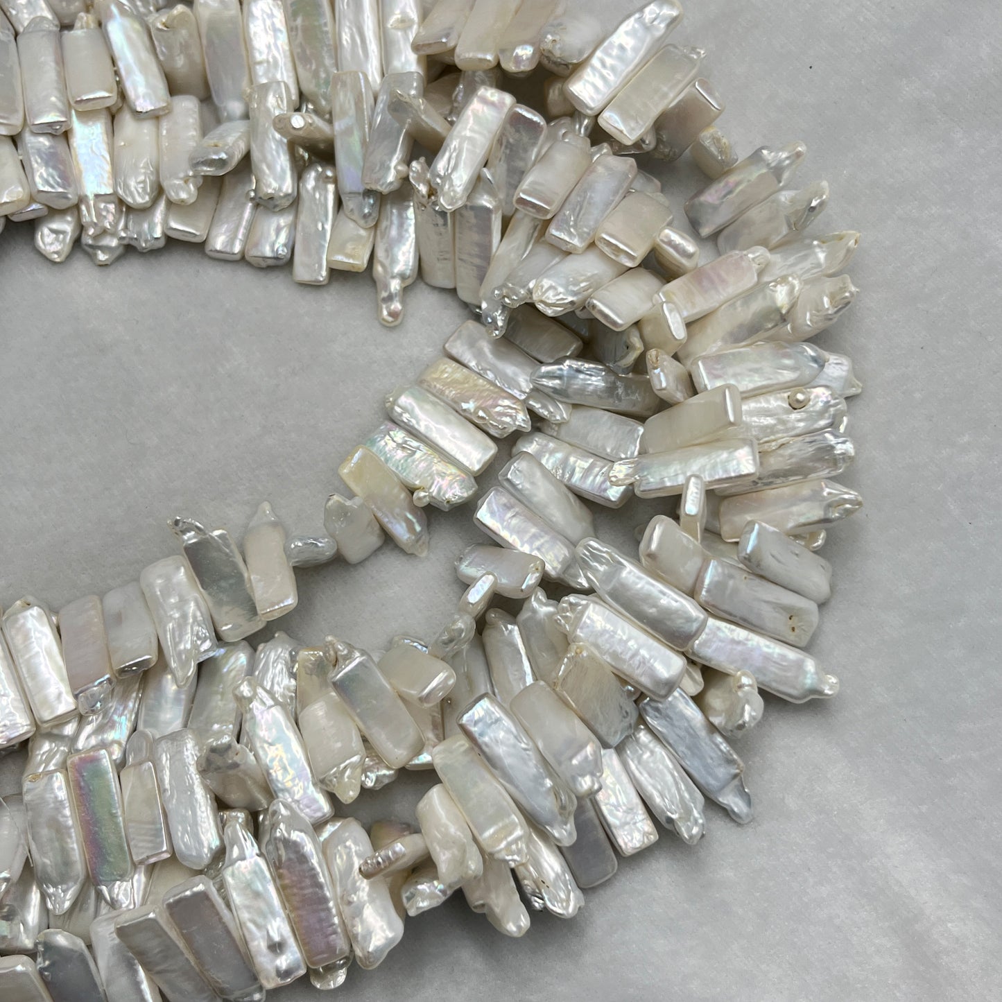 Fresh Water Pearl, Cream Color , Rectangle Shape, 9*20 MM