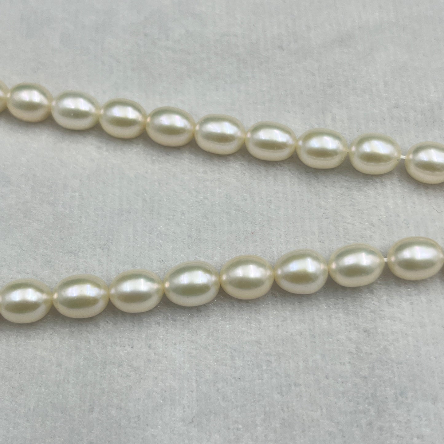 Fresh Water Pearl, Cream Color, Rice Shape, 7 MM Size, AA Luster Pearl