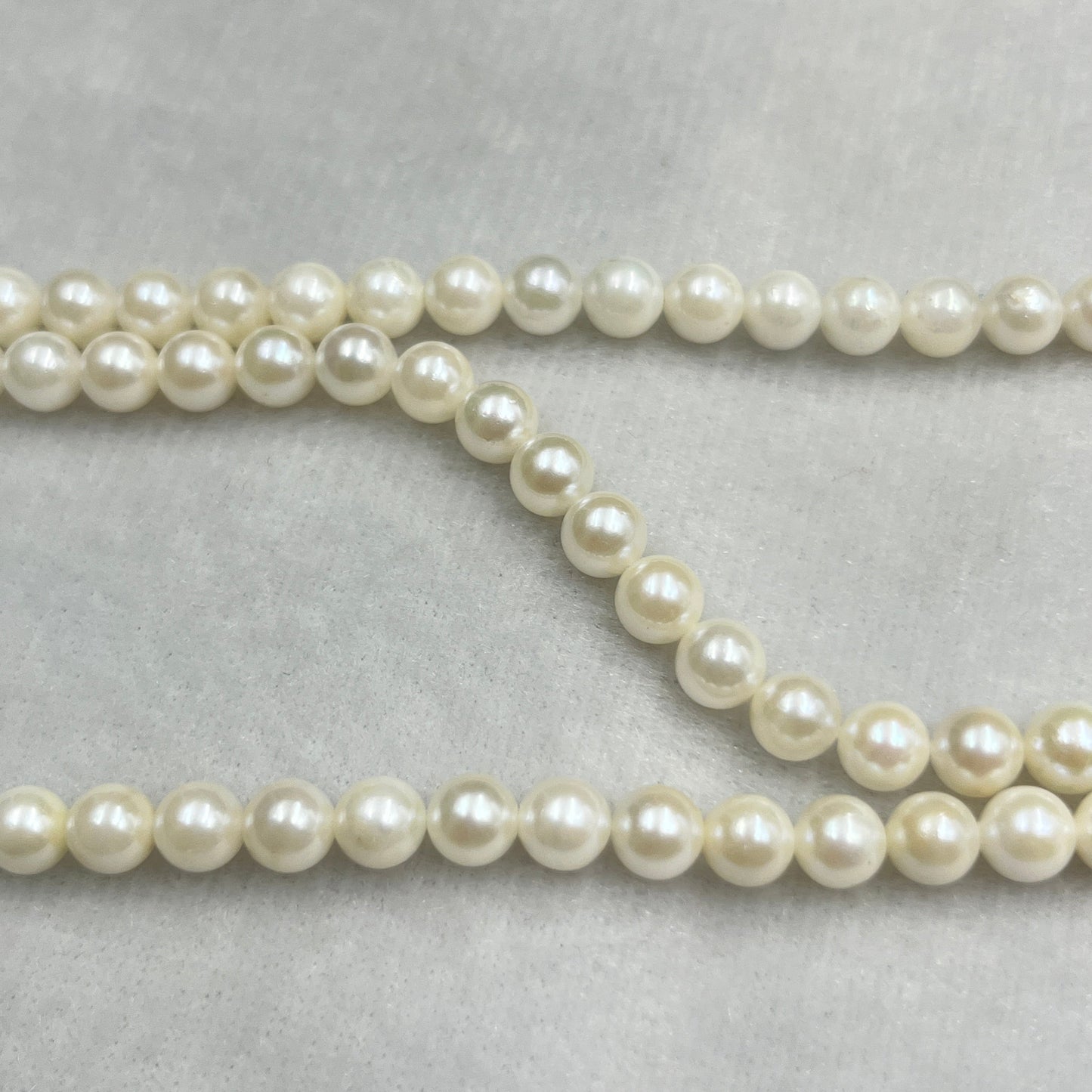 Akoya Pearl, Cream Color Round Shape, 5.5 MM Size, AA Luster Pearl, 16 Inch Length