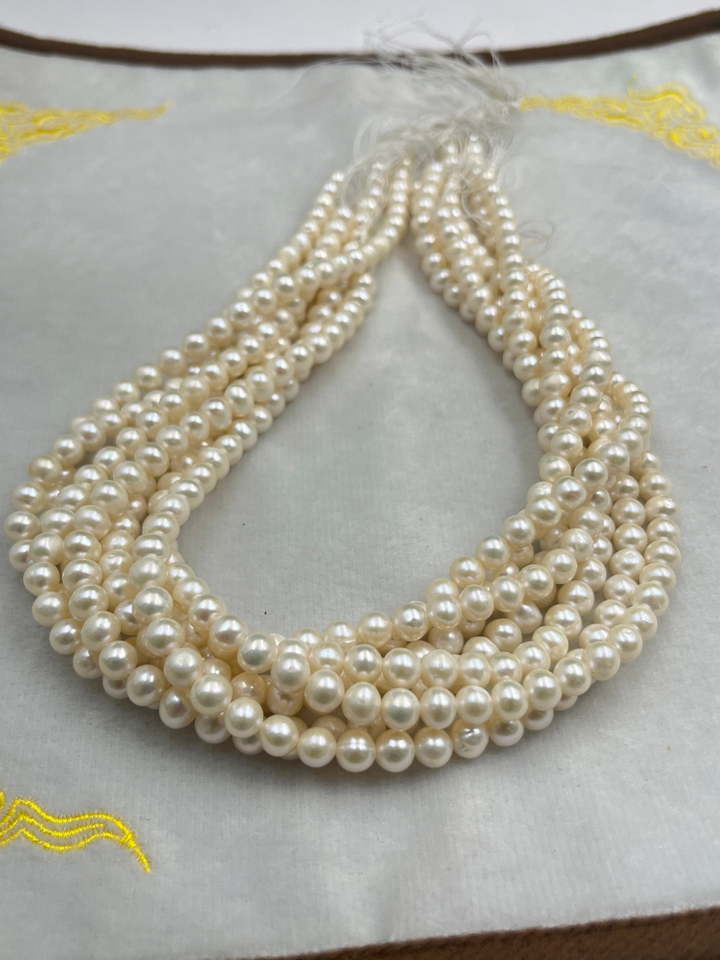 Fresh Water Pearl, White Color Oval Shape, 7MM Size, AA Luster Pearl
