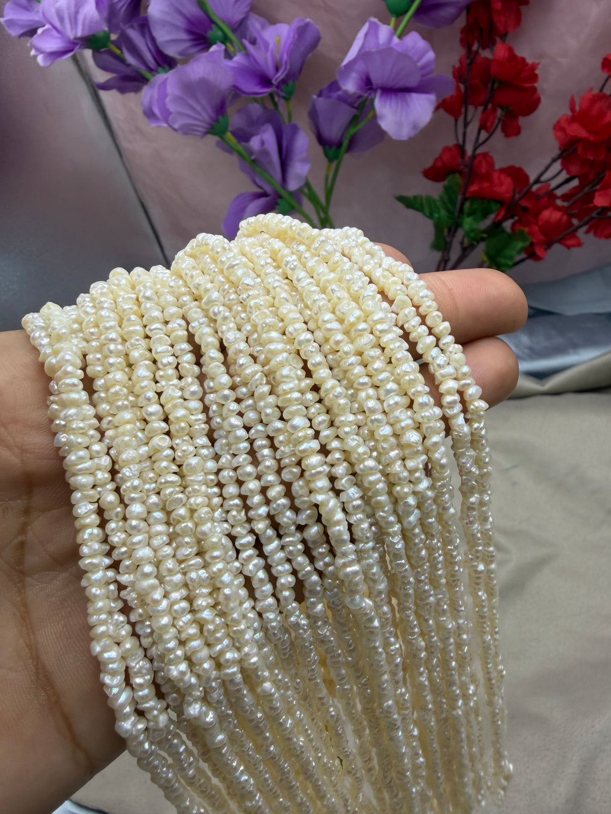 Freshwater Pearl , Off white Color, Fancy Shape, 3 mm Size