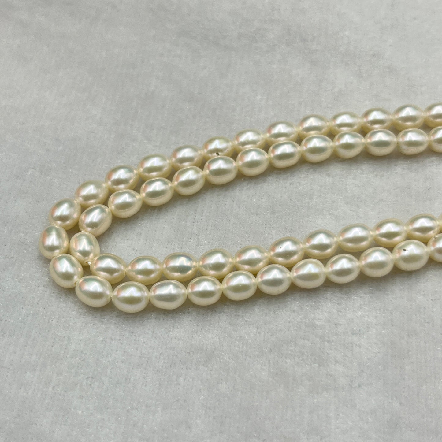 Freshwater Pearl, White Color, Rice Shape, 6 MM Size, AAA Luster Pearl