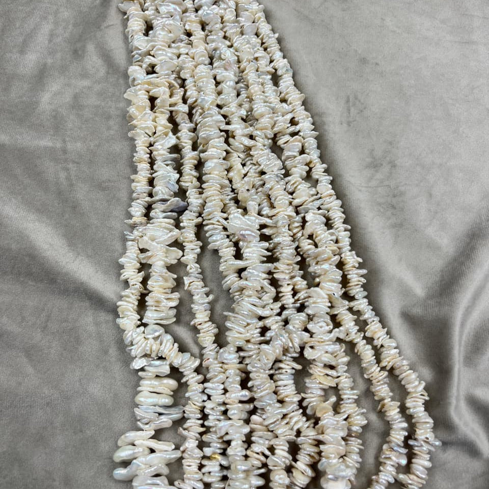 Freshwater Pearl, Cream Color, Fancy Shape, Uneven Size
