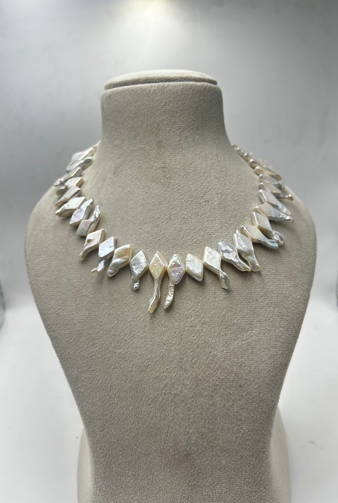 Natural Freshwater Pearl Necklace with pearl earring | Handmade Elegant Pearl Jewelry | Brass Lock
