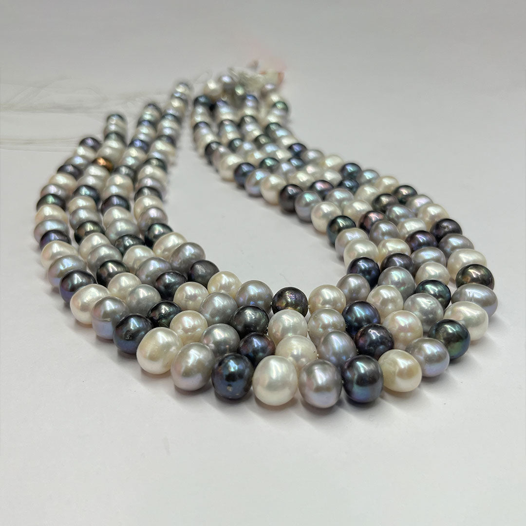 Fresh Water Pearl Multi Color, Near Round Shape, AA Luster Pearl, 8 MM Size