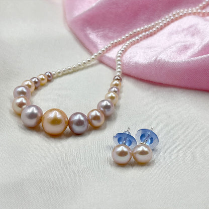 Beautiful Freshwater Pearl Necklace with Silver clasp and Tops