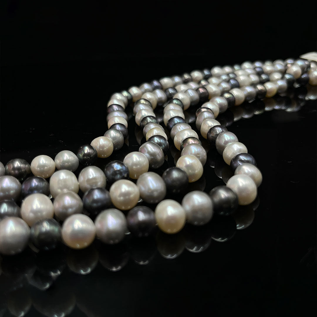 Fresh Water Pearl Multi Color, Near Round Shape, AA Luster Pearl, 8 MM Size