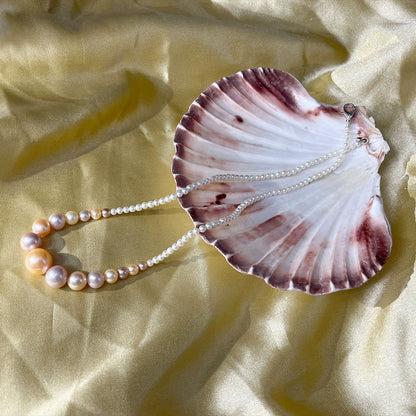 Beautiful Freshwater Pearl Necklace with Silver clasp and Tops