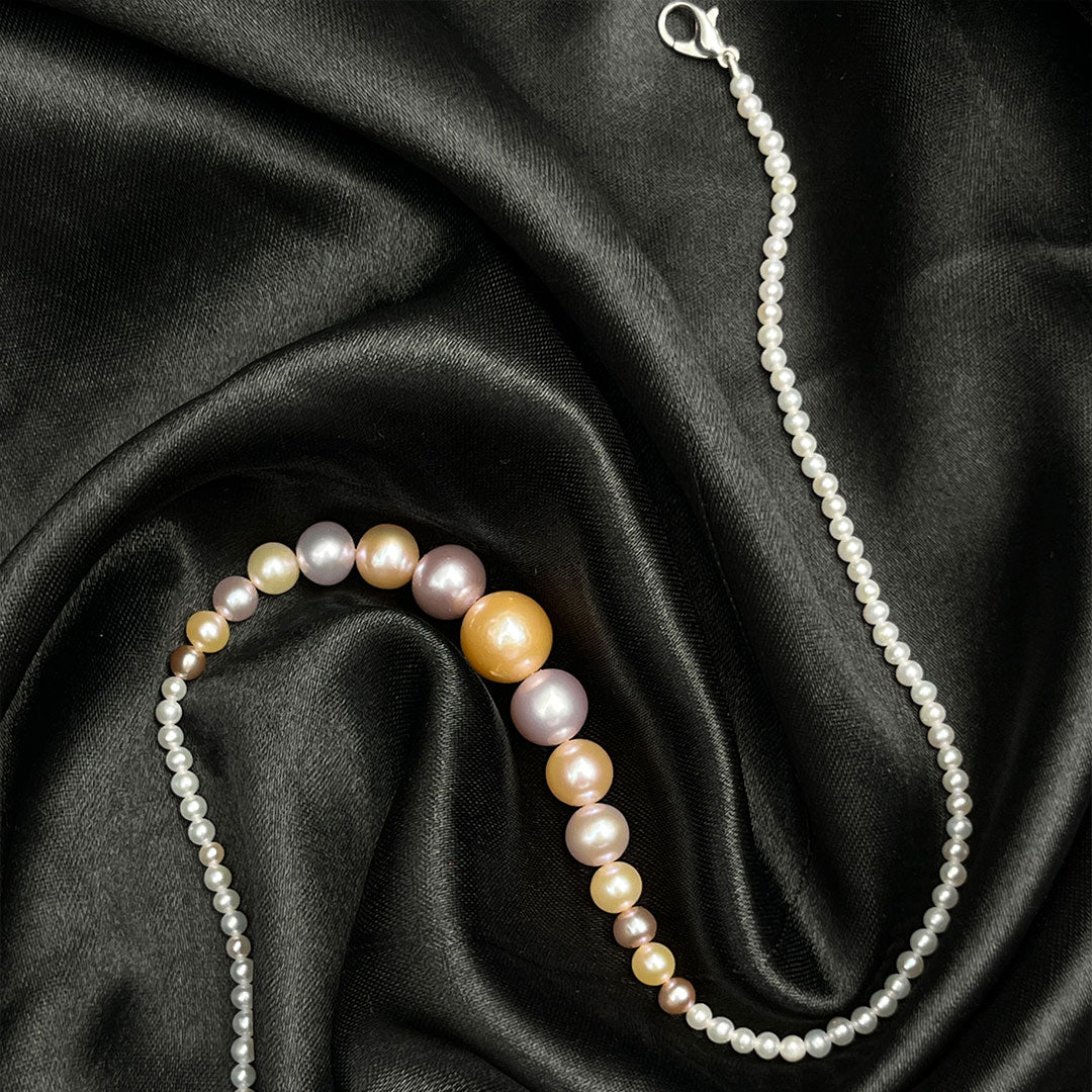 Beautiful Freshwater Pearl Necklace with Silver clasp and Tops