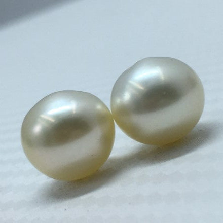 South Sea Pearl | Light Golden Color| Button Shape| 11.5MM  Size