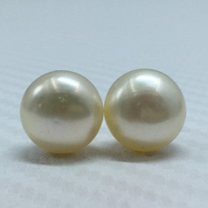 South Sea Pearl | Cream Color | Button Shape| 11.30MM  Size
