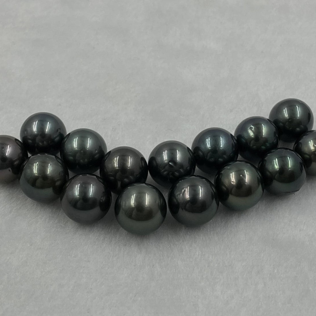 10.25 MM Size | Black | Round Shape | Natural Tahitian Pearl Pair | Good Luster | Saltwater Pearl |