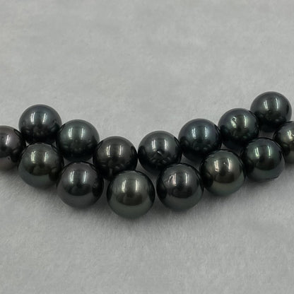 10.25 MM Size | Black | Round Shape | Natural Tahitian Pearl Pair | Good Luster | Saltwater Pearl |