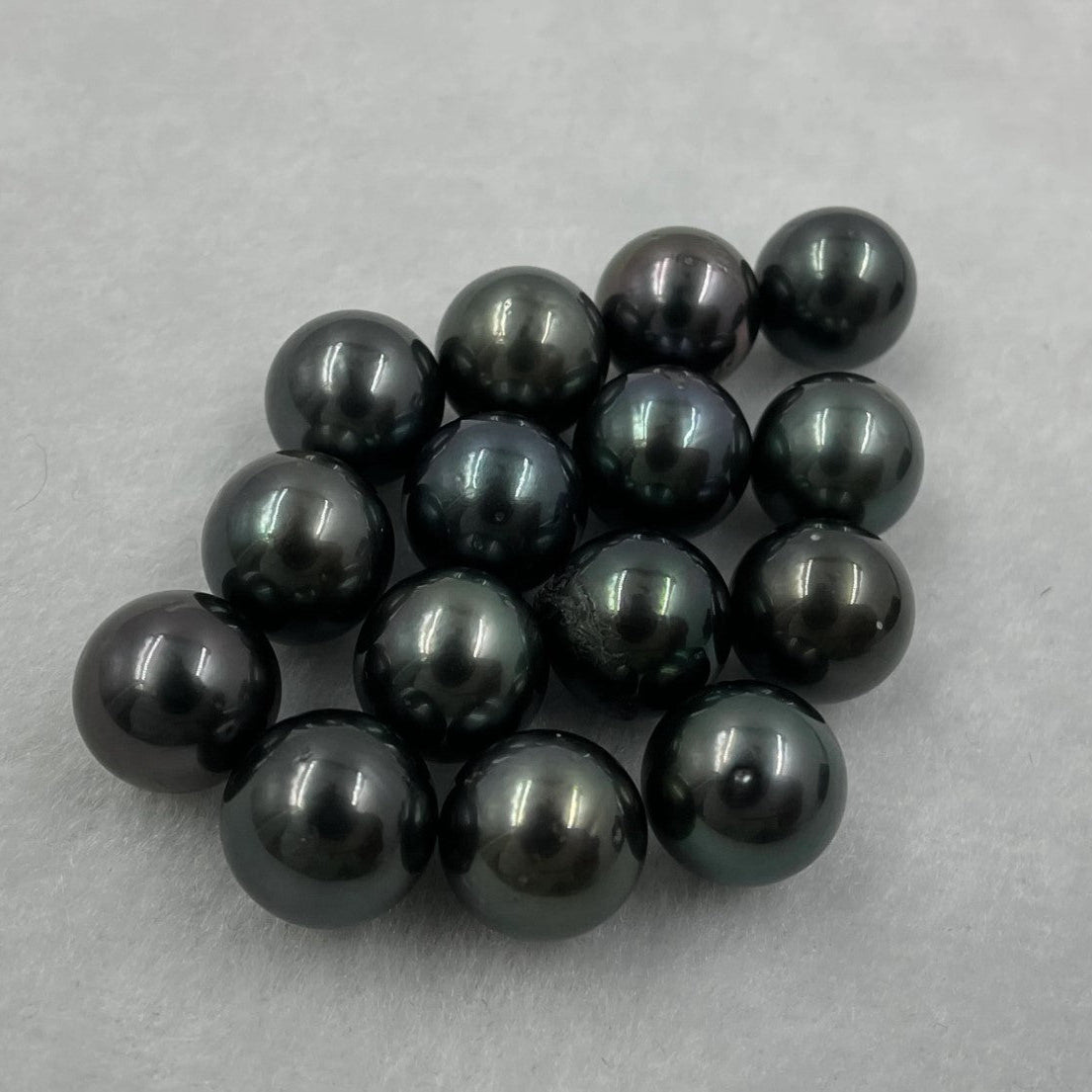 10.25 MM Size | Black | Round Shape | Natural Tahitian Pearl Pair | Good Luster | Saltwater Pearl |