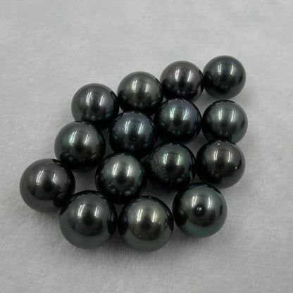 10.25 MM Size | Black | Round Shape | Natural Tahitian Pearl Pair | Good Luster | Saltwater Pearl |