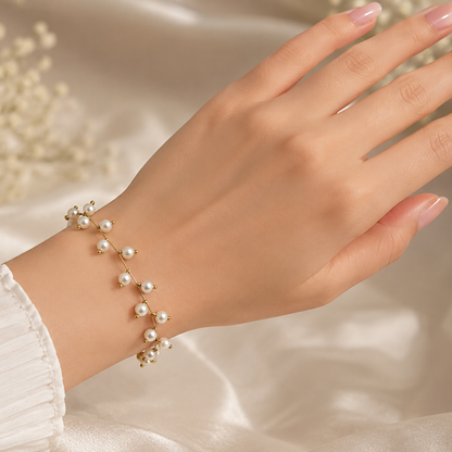 Freshwater Pearl Bracelet | Natural Pearl Bracelet | Elegant Handmade Pearl Jewelry | Classic Bracelet for Women |