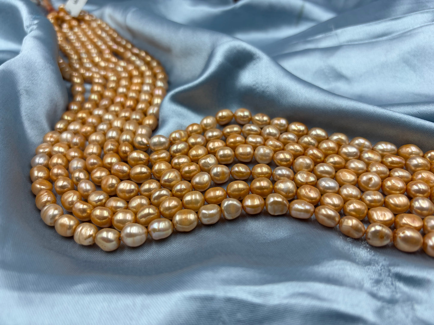 Freshwater Pearl ,  Orange Color, Tumble Shape, 2.25m Size
