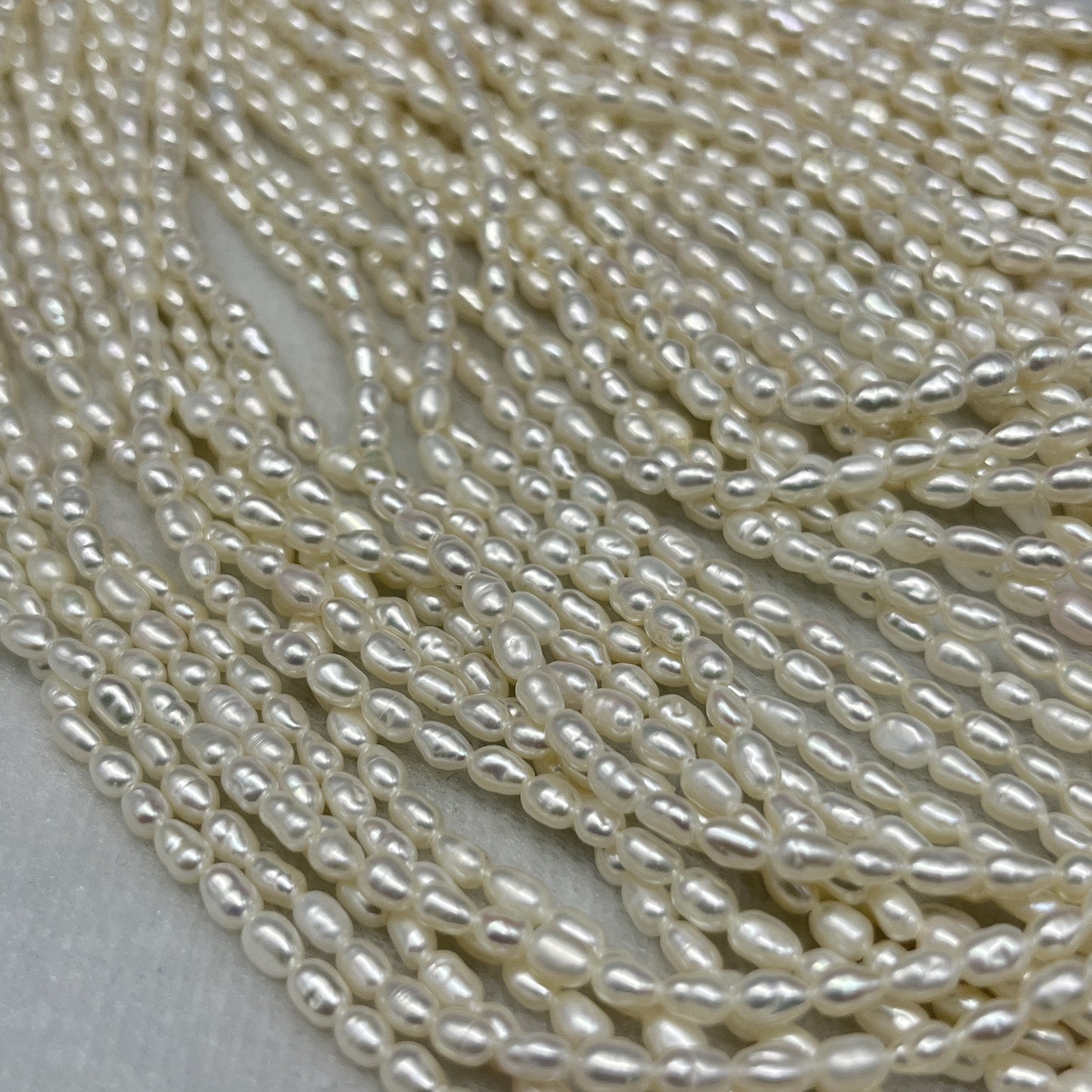Fresh Water Pearl White Color, Rice Shape, AA Luster Pearl, 3-3.5 MM Size