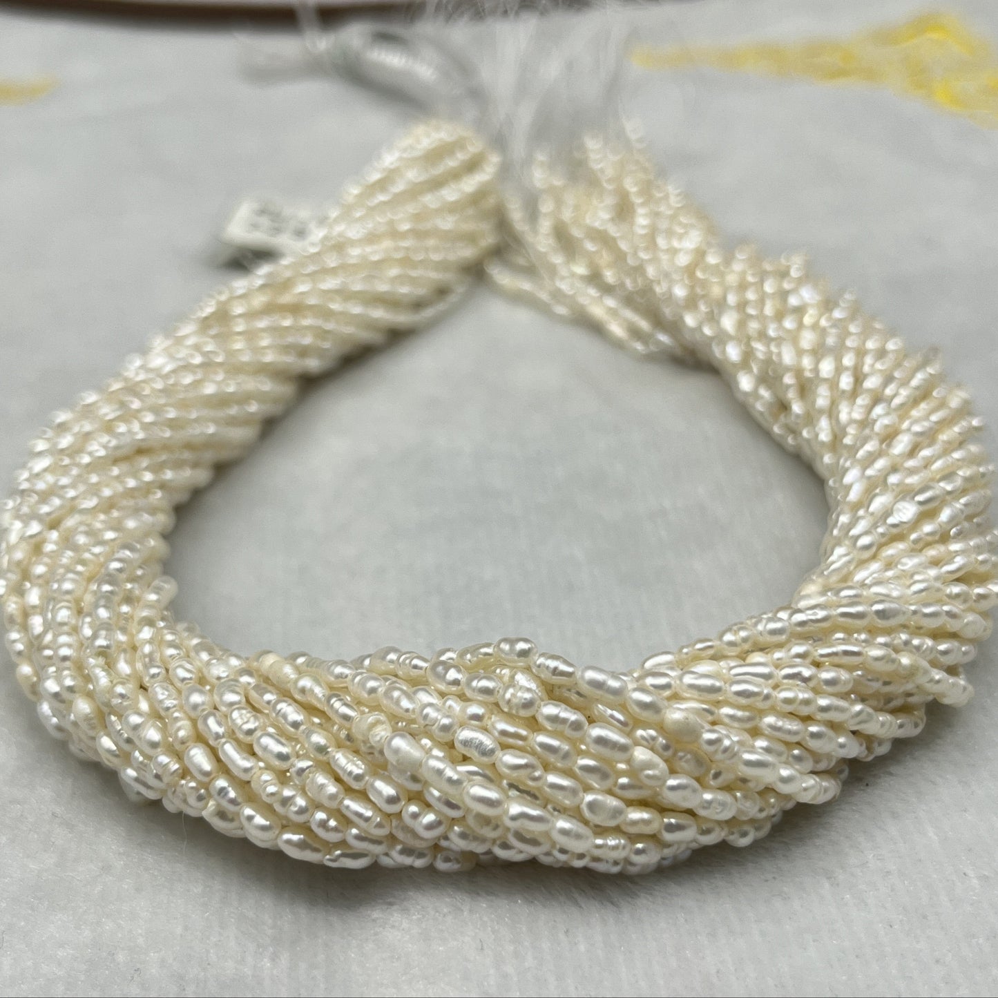 Fresh Water Pearl Off White Color, Rice Shape, Good Luster Pearl 2-2.5 MM Size