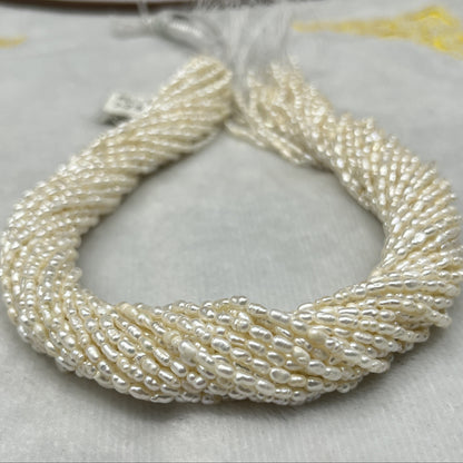 Fresh Water Pearl Off White Color, Rice Shape, Good Luster Pearl 2-2.5 MM Size