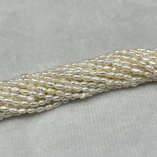 Fresh Water Pearl Off White Color, Rice Shape, Good Luster Pearl 2-2.5 MM Size
