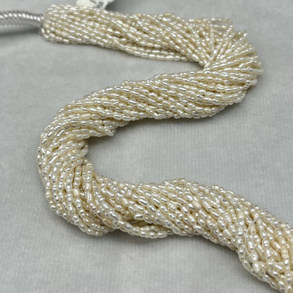 Fresh Water Pearl Off White Color, Rice Shape, Good Luster Pearl 2-2.5 MM Size