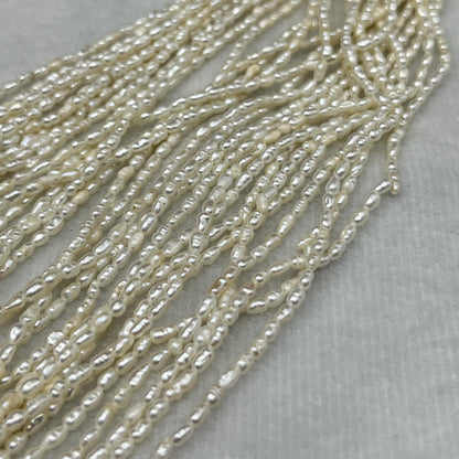 Fresh Water Pearl Off White Color, Rice Shape, Good Luster Pearl 2-2.5 MM Size