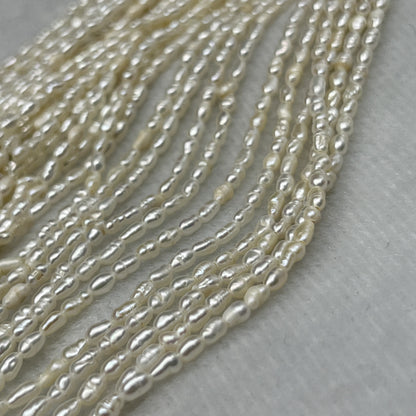 Fresh Water Pearl Off White Color, Rice Shape, Good Luster Pearl 2-2.5 MM Size