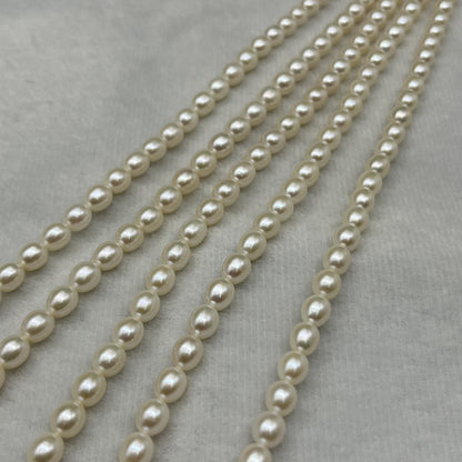 Fresh Water Pearl Cream Color, Rice Shape, AAA Luster Pearl, 6-6.5 MM Size