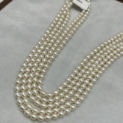 Fresh Water Pearl Cream Color, Rice Shape, AAA Luster Pearl, 6-6.5 MM Size