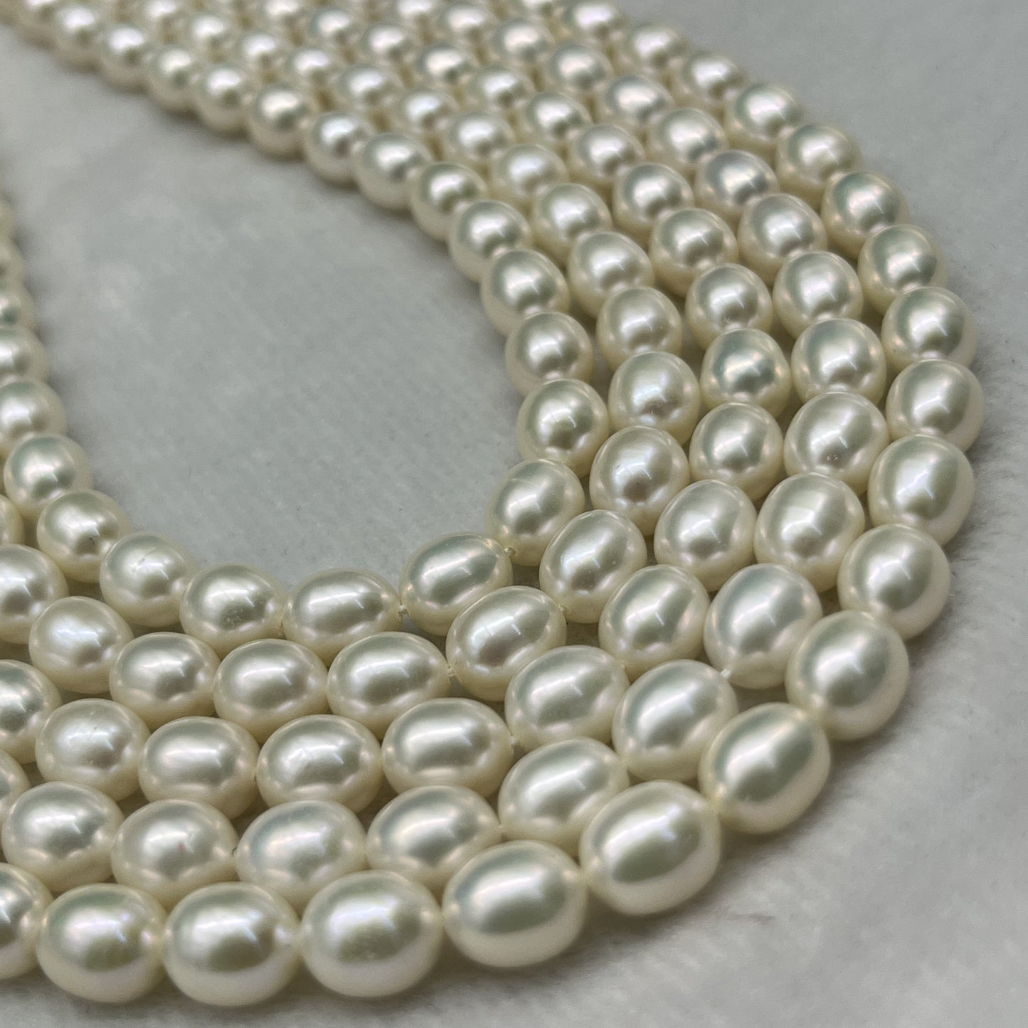Fresh Water Pearl Cream Color, Rice Shape, Good Luster Pearl 7 MM Size