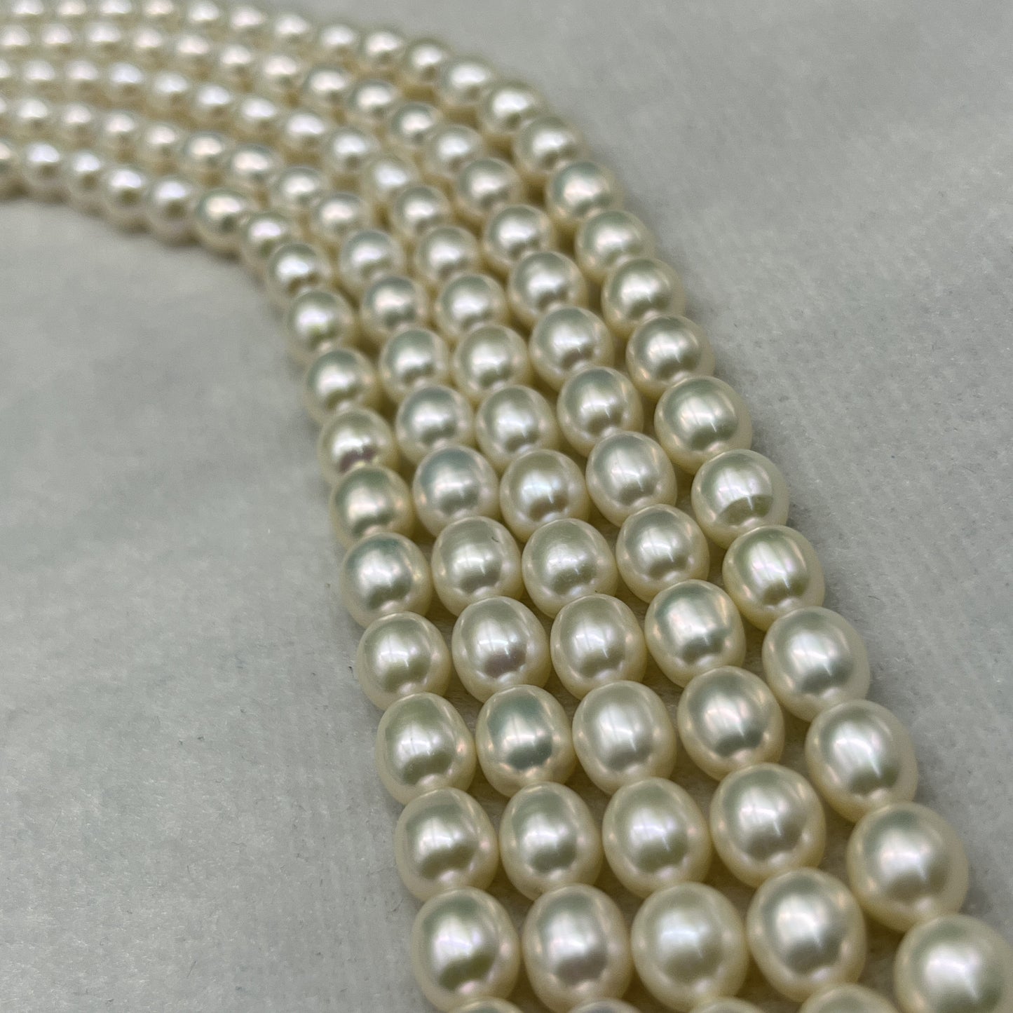 Fresh Water Pearl Cream Color, Rice Shape, Good Luster Pearl 7 MM Size