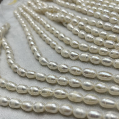 Fresh Water Pearl White Color, Rice Shape, A Luster Pearl, 6-7 MM Size