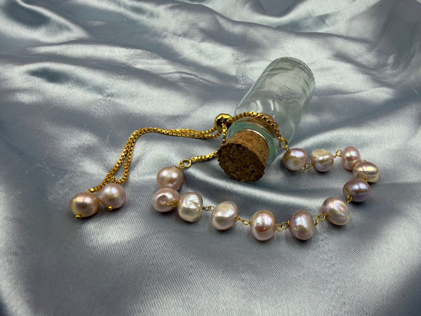 Natural Freshwater Tumble Pearl Bracelet | Adjustable  Bracelet | Handmade Pearl Jewelry for Women